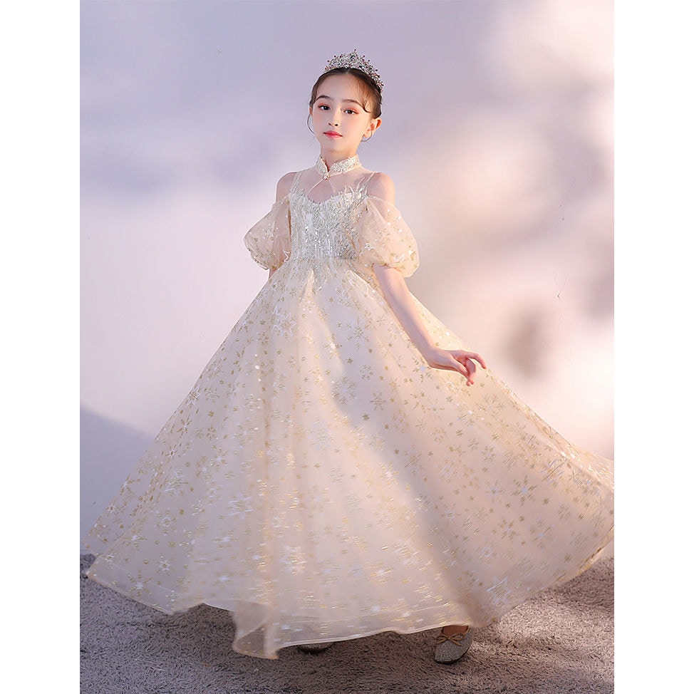 子供用イブニングドレス 2023年秋の超妖精ふわふわプリンセススタイル誕生日パーティーステージキャットウォークドレス