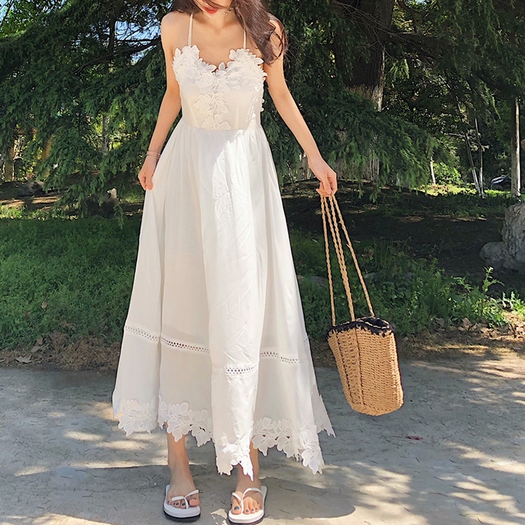 ワンピース フレアワンピース ワンピドレス ロング ロング丈 ノースリーブ Vネック フレア セミフレア Aライン レース バックシャン バックコンシャス 大人可愛い きれいめ 大人 上品