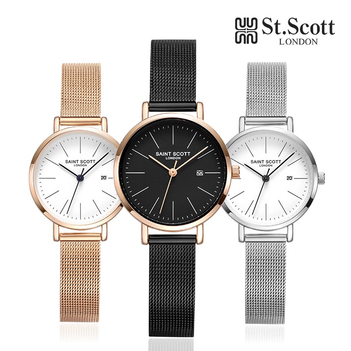 ST.SCOTT LONDON ST5504FタイムラベルウォッチレディースメタルウォッチST5504F-RBBブラック