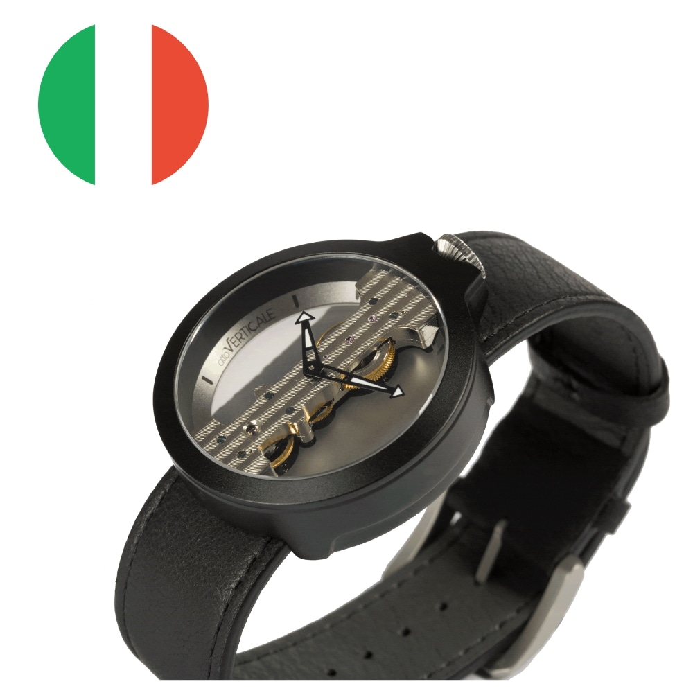 ミラノの工業デザイナー作 革新的なクラシック 手巻き時計 attoVERTICALEフルスケルトン