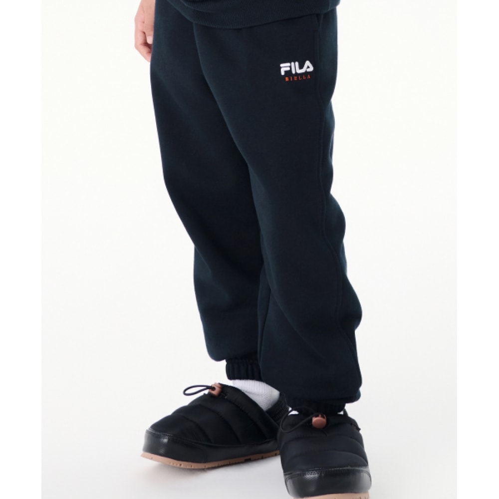FILA KIDS 起毛加工ハーフスリーブスウェットシャツセットボトムス (FK2FPG4402XBLK)