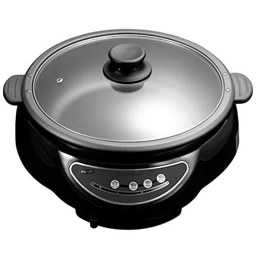 Roommate 東京Deco 電気グリル鍋 2.8L 深型 脱着式 ガラス蓋 1200W 3～4人用 鍋深さ8cm [深型ホットプレート] 鍋 グリル プレート おでん鍋 焼き肉 電気【国内メーカー 5,524円