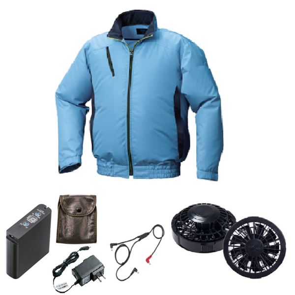 KU92010 空調服 R ポリエステル製 カジュアル FAN2200B・RD9261・LIPRO2セット ライトブルー×ダークネイビー LL 11,899円