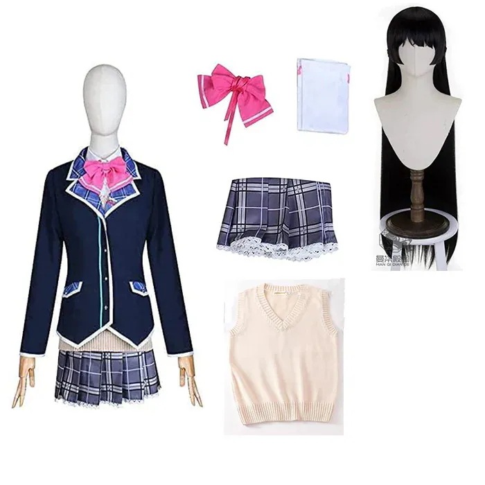 wusuobic[迅速な出荷]にじさんじ バーチャルYouTuber VTuber 月ノ美兎 つきの みと コスプレ衣装 学園祭 文化祭 仮装 セット コスチューム アニメ キャラクター ハロウィン 6,243円