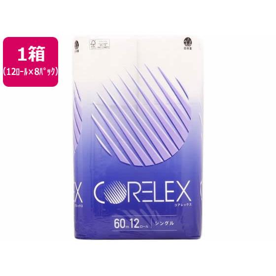 コアレックス トイレットペーパー 60m シングル 12ロール×8P コアレックス信栄 60S-107