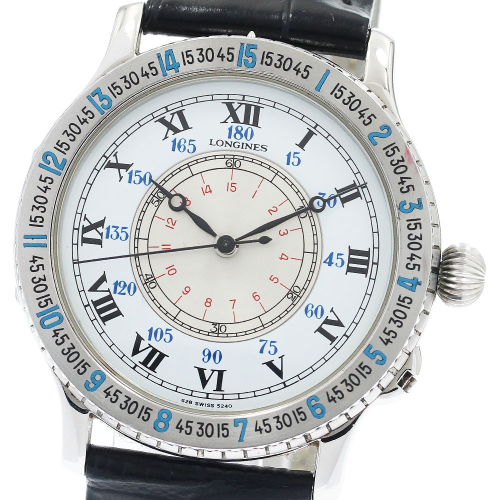 ロンジン LONGINES 628.5240 リンドバーグ アワーアングルウォッチ 自動巻き メンズ 良品 保証書付き_949276【中古】