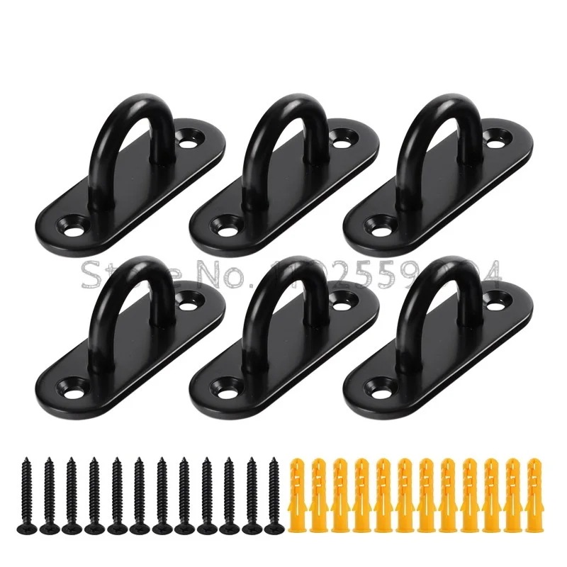 2/6/10/12個6ミリメートル304ステンレス鋼プレート長方形パッド目プレートu字型プルリングフック天井壁フックハードウェア