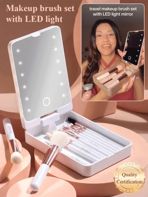 ヒンジ付き蓋付きミラーセット,防塵オーガナイザー,ブロガー向けブラシ 5,447円