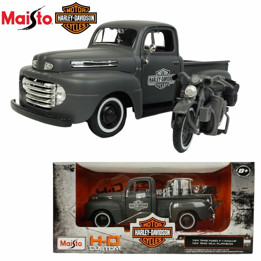 ダイキャスト 1/24 箱入り ミニカーMAISTO 1:24 1948 FORD F-1 PICK UP 1:241942 WLA FLATHEAD HARLEY-DAVIDSON