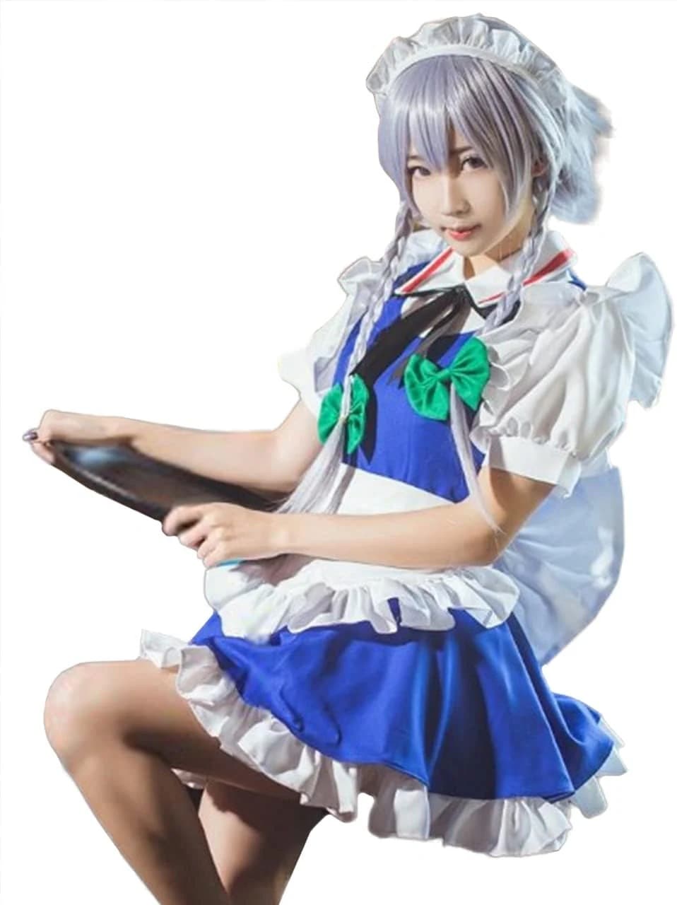 ウィッグ付き 十六夜咲夜 コスプレ 東方 東方紅魔郷 衣装 時計