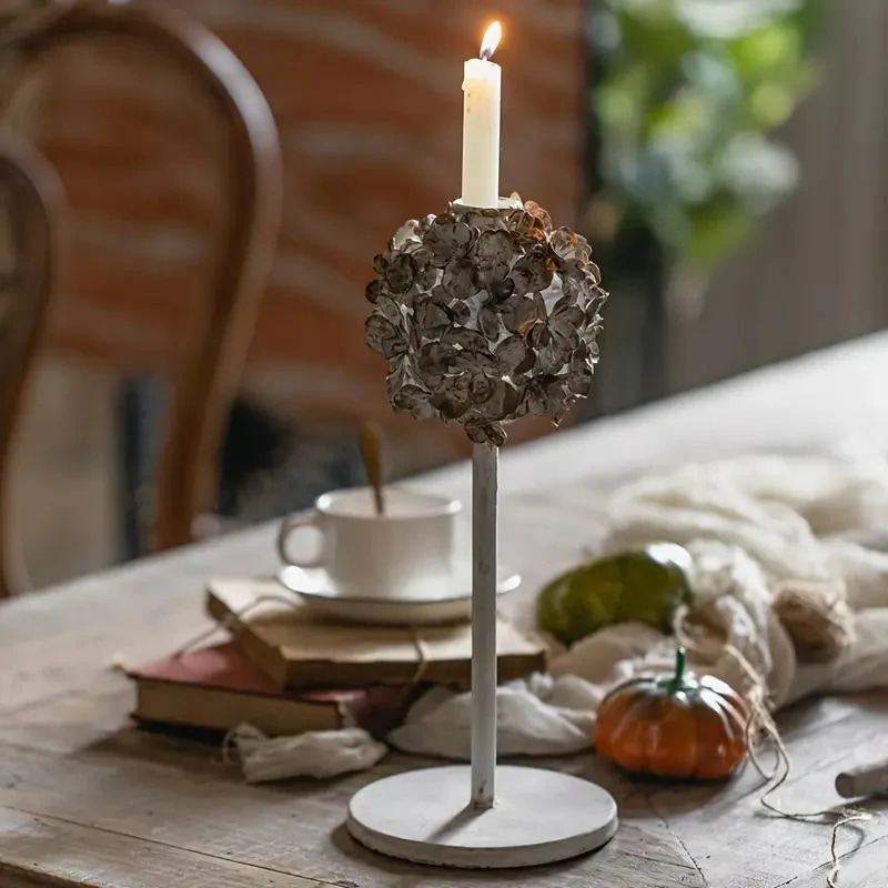 キャンドルホルダー ヴィンテージ調 ヨーロピアンスタイル アイアン 花 彫刻 フラワー シャビーシック アンティーク調 キャンドル パーティー 4-7