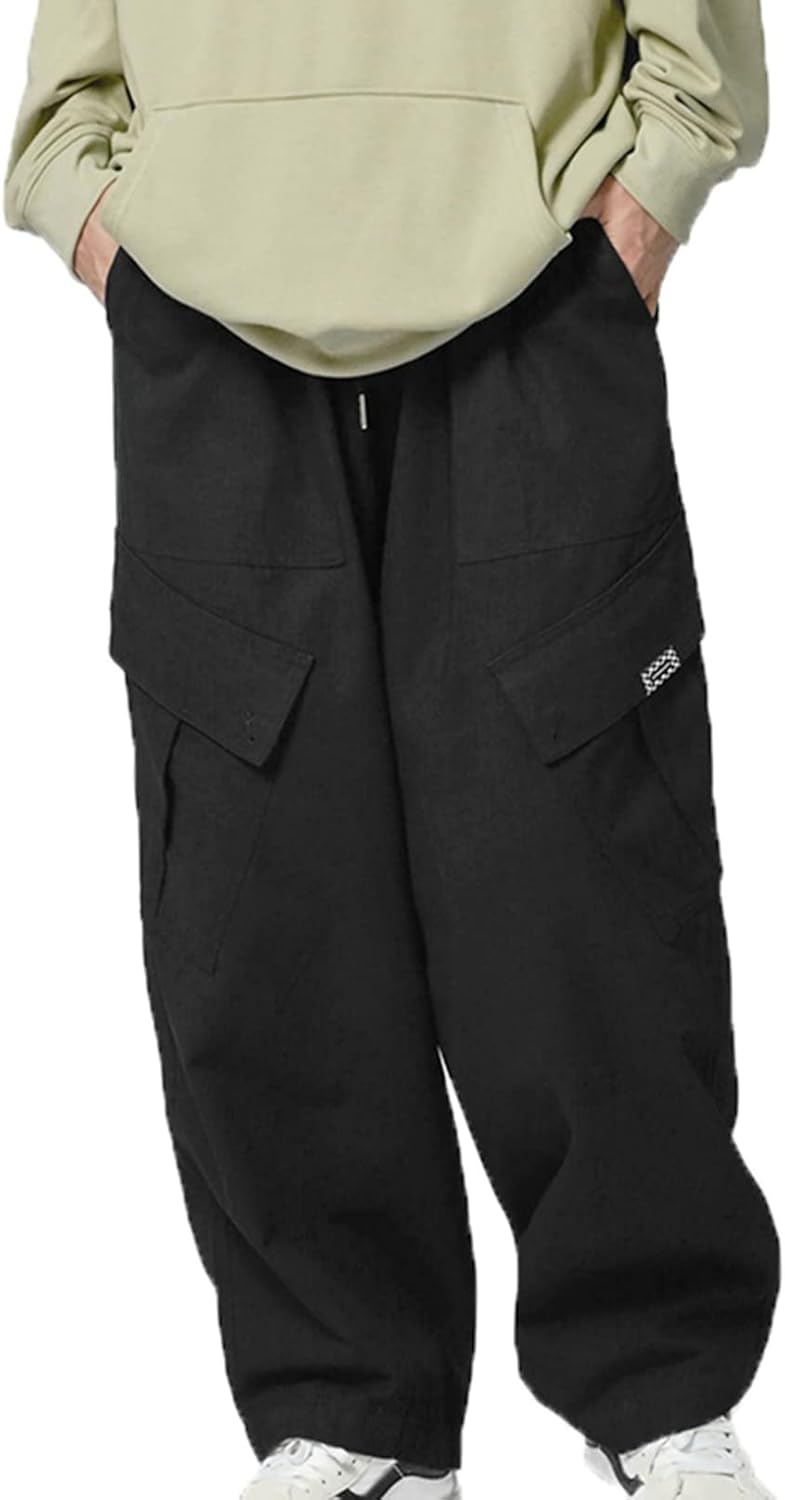 カーゴパンツ メンズ ワイドパンツ ベルト付き 長ズボン おしゃれ カジュアル マイクロバウンス マルチポケット ひも ストレートフィット 暖かい 防寒 オールシーズン 作業 お出かけ 部屋