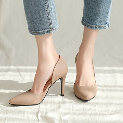 サイドオープンでクールでスタイリッシュなベーシックパンプス2タイプ７ｃｍ９ｃｍLOKK18-206 LOKK18-246