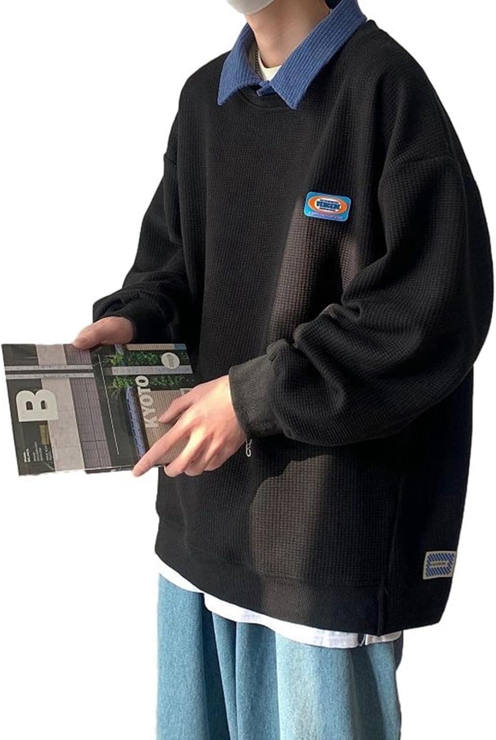 トレーナー レイヤード スウェットパーカー メンズ おおきいサイズ フルオーバー 重ね着風 ラペル トップス 春秋冬 韓国 簡約 デイリー 着心地良い サイクリング 普段着 旅行 キャンプ 6,516円