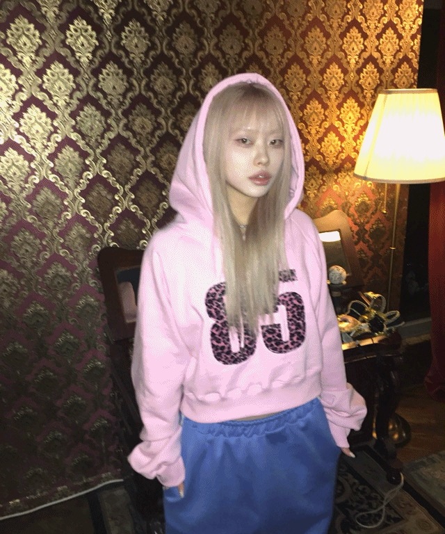 leopard crop hoodie [4color]