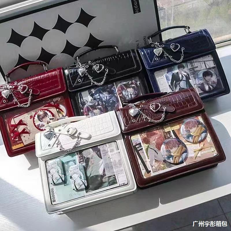 推しグッズ 痛バ リュック ショルダーバッグ 缶バッジ入れ 【1つ買うと10個無料】痛バッグ JKバッグ ぬいぐるみ入り 3way 推し活 推しごと8 ひし形格子