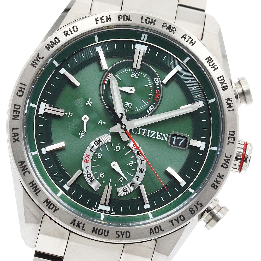 シチズン CITIZEN AT8181-63W/H800-T027016 アテッサ ダイレクトフライト エコドライブ ソーラー電波 メンズ 良品 _955212【中古】