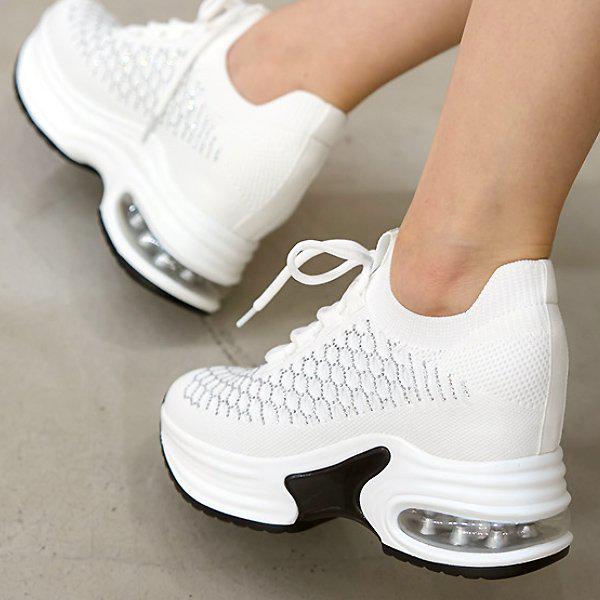 シューズ ニット 厚底 エア 女性 レディース 夏 スリッポン スニーカー 8cm smp244_P420258714