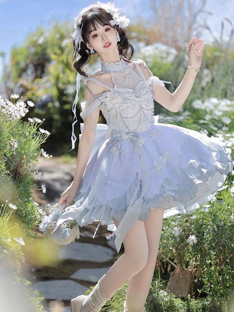 甘くて可愛い白鳥湖ロリータjsk優雅日常軽loスカートワンピースlolitaお姫様スカートドレス