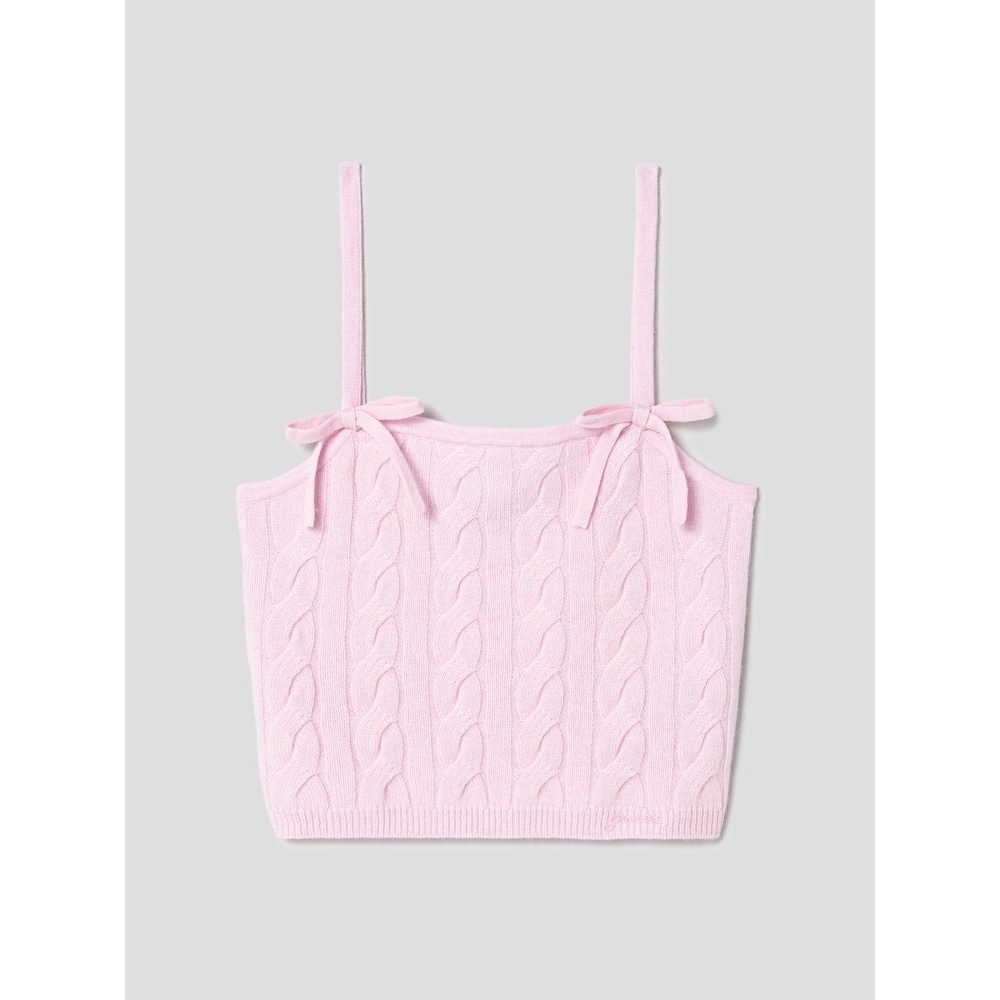 GANNI カシミアミックスストラップトップ-ライトピンク QN5151C01Y 34,130円