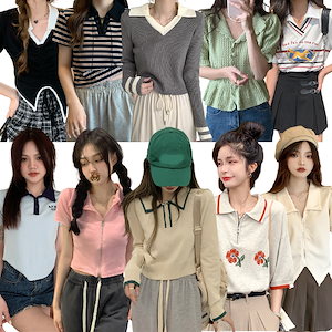 夏2022新商品半袖ティーシャツです韓国ファッションシックなトレンドポロシャツ