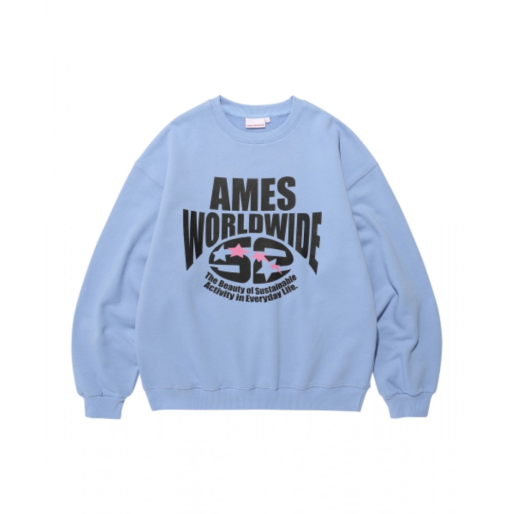 AMES-WORLDWIDE ロゴタイポグラフィックスウェザードライトブルー (AM2EFUM440A)