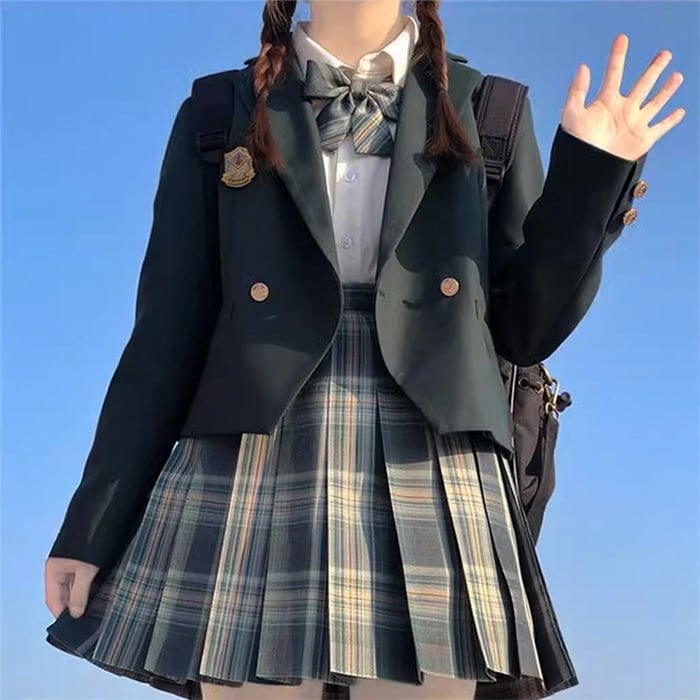 フォーマルスーツ 女の子 卒業式 入学式 5点セット JK制服 スーツ 制服 スクール スーツセット コスプレ衣装 チェック柄 セットアップ 上下セット 子供スーツ ブレザー ジャケット 白シャツ プ