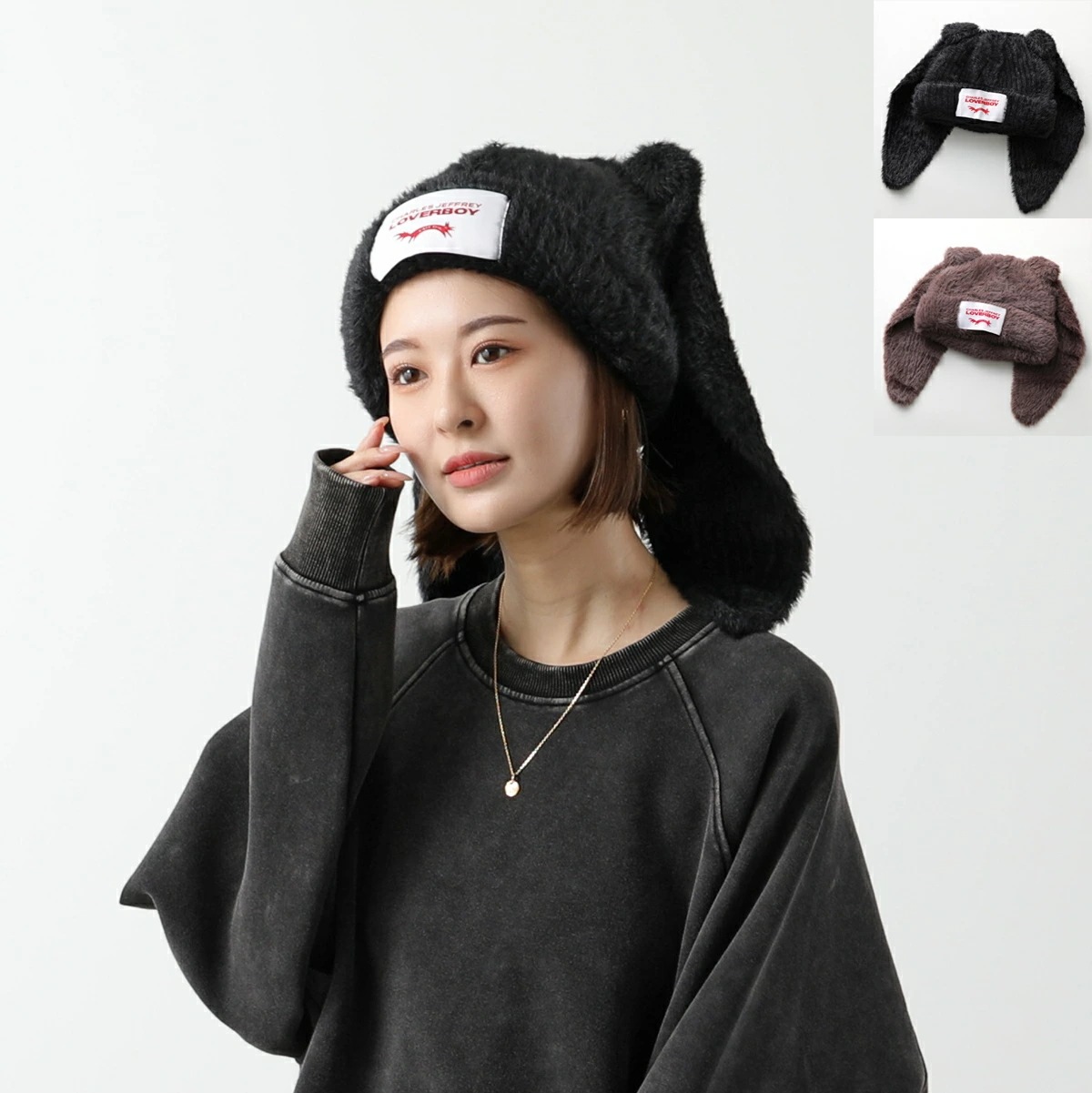 CHARLES JEFFREY LOVERBOY チャールズジェフリーラバーボーイ ニット帽 FLUFFY CHUNKY RABBIT BEANIE 042130601 042130602 帽子 カラ