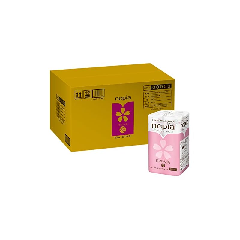 【即納】ネピア プレミアムソフト トイレットロール 日本の美 桜 25m(ダブル) 無香料 72ロール(12ロールx6個) 【ケース品】