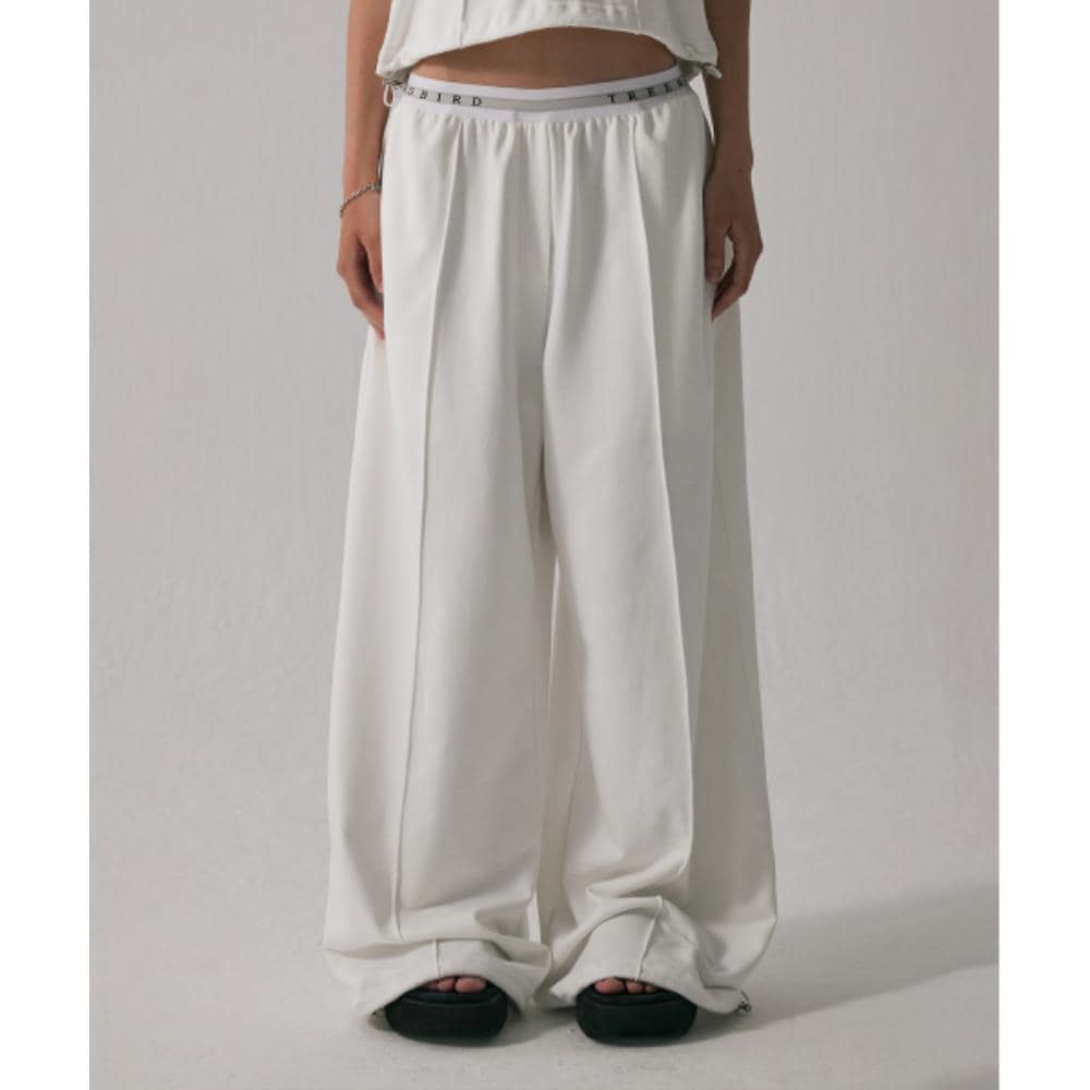 TREEMINGBIRD Banding Sweat SetUp Pants White TMB242PT4