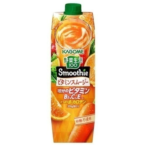 カゴメ 野菜生活100 Smoothie(スムージー)ビタミンスムージー 1000g紙パック×6本(砂糖不使用 ビタミンB2 ビタミンC ビタミンE βーカロテン)