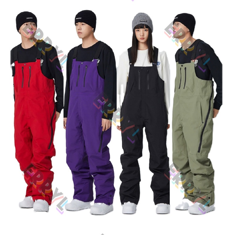 [迅速な出荷]スノーボードウェア スキーパンツ スノーパンツ ビブパンツ スノーウェア スキーウェア 男女兼用 中綿 撥水防風 保温 单品