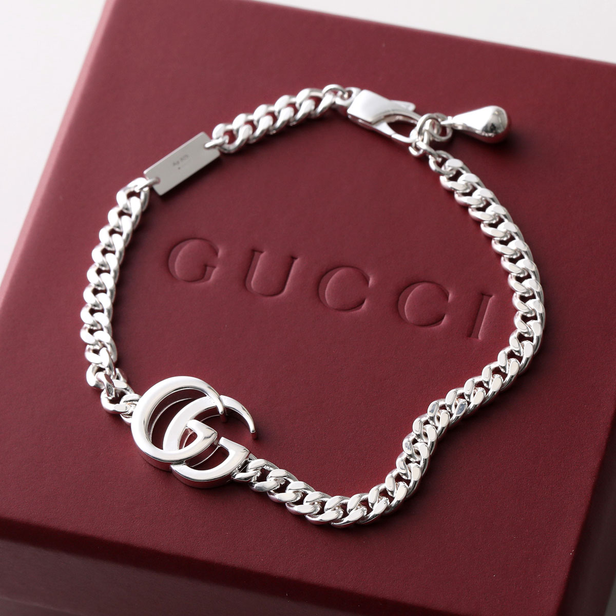 GUCCI グッチ ブレスレット GG MARMONT 814917 J8400 メンズ ダブルG チェーン スターリングシルバー アクセサリー 8106/SILVER