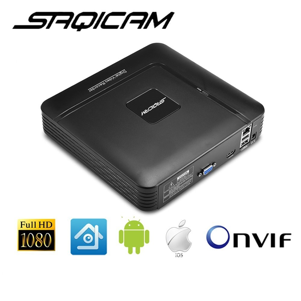 Saqicam 新登場 防犯カメラ用レコーダー 4チャンネル 95％以上節約 デジタルビデオレコーダー ネットワークカメラ 1080P HDDなし H.264画像圧縮方式 遠隔監視 スマホ CCTV監視NVR