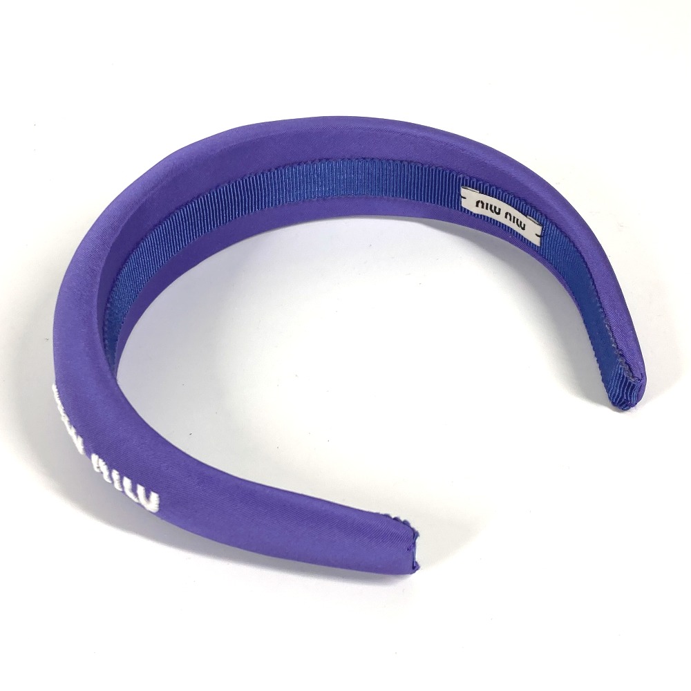 カチューシャ ロゴ ヘッドバンド ヘアバンド ヘアアクセサリー シルク パープル