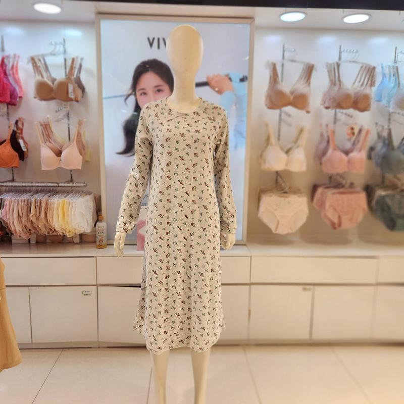 テリー生地フラワー女性ホームウェアワンピース(GW8884A)_s