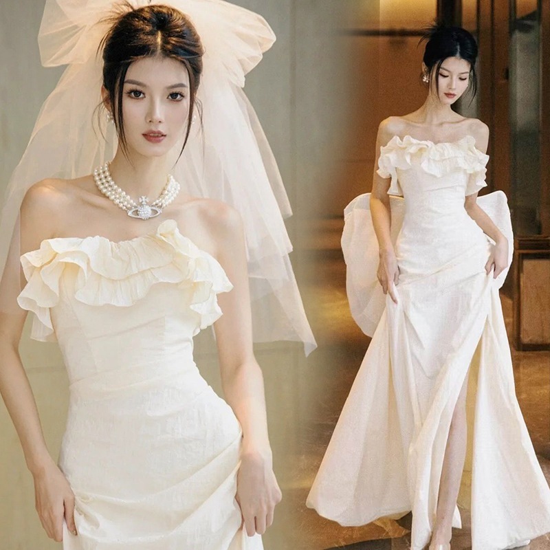 パーティードレス新作 結婚式 ドレス 演奏会 お呼ばれドレス ウェディングドレス 花嫁ロングドレスドレス 白 ロングウエディングドレス ロングドレス 成人式 2025福袋