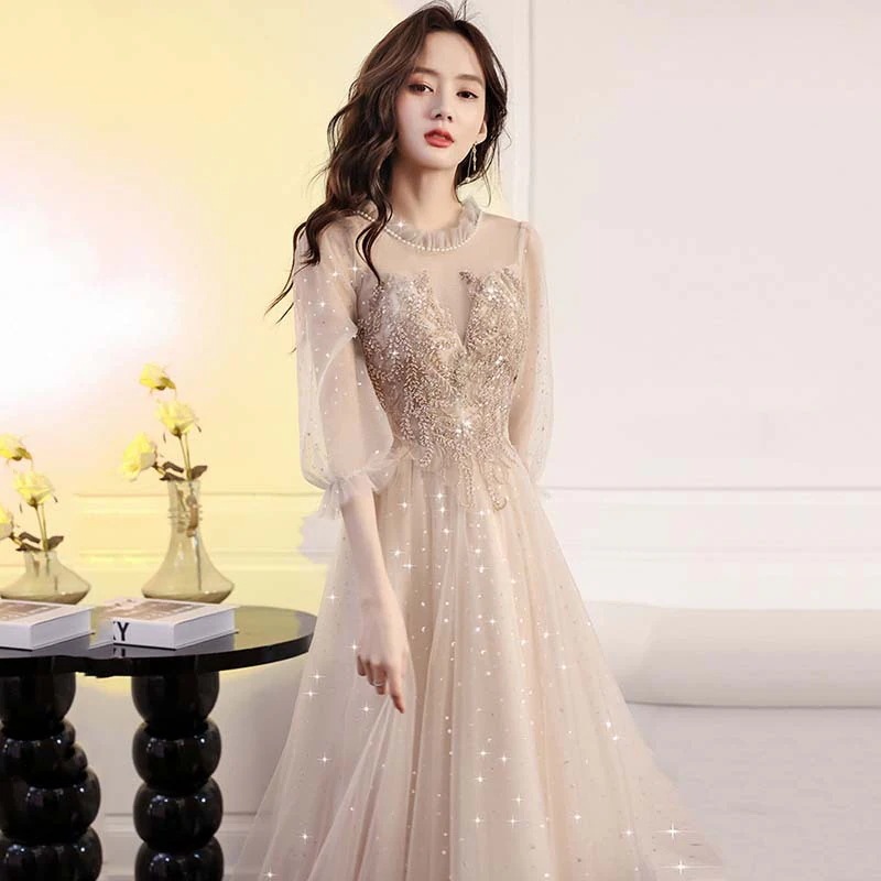 このドレスはモダンでエレガントなスタイルが特徴で普段使いに最適です冬の新しいスタイルでブライズメイド誕生日パーティーイブニングドレスなどに最適です