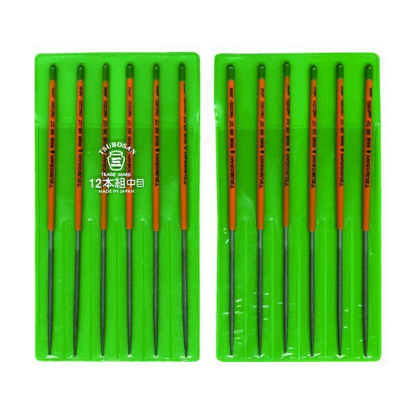 ツボサン MA012-02 組ヤスリ (12本組 丸 中目) メーカー直送