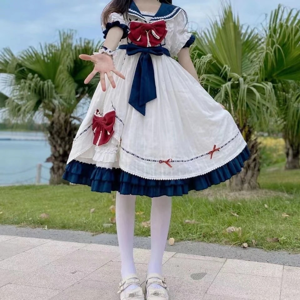 ワンピースドレスドレスロリータロリータリトルセーラーワンピースopロリータワンピース夏