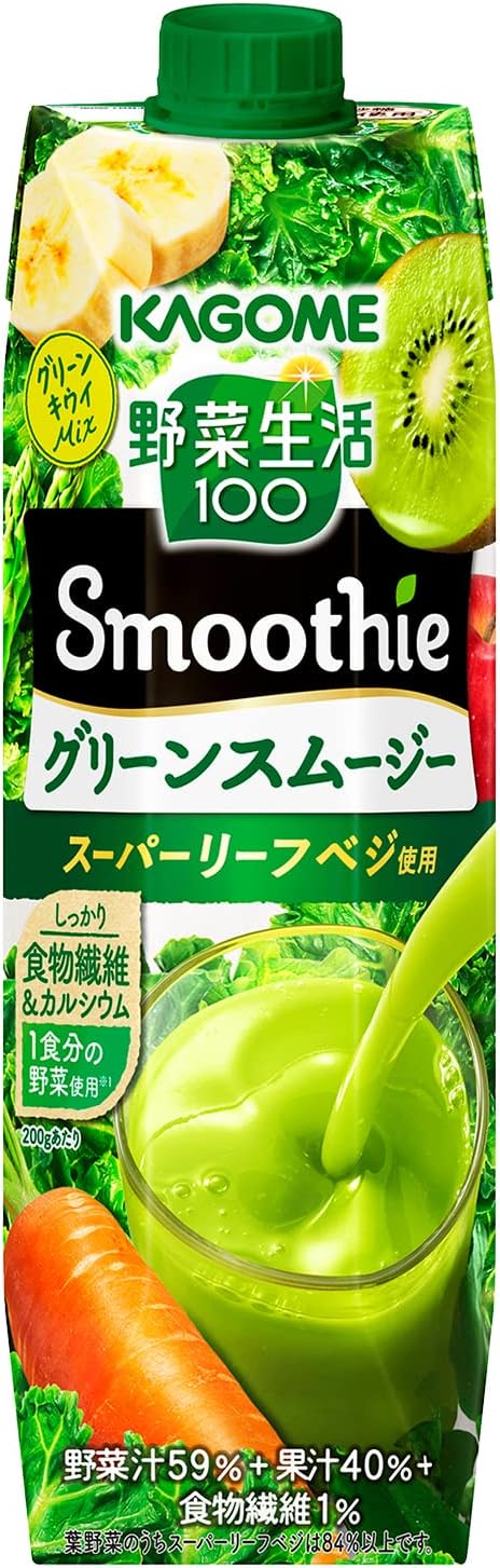 【送料無料】KAGOME カゴメ 野菜生活１００ Smoothie グリーンスムージー Mix 1000ml 1L24本 (4ケース)