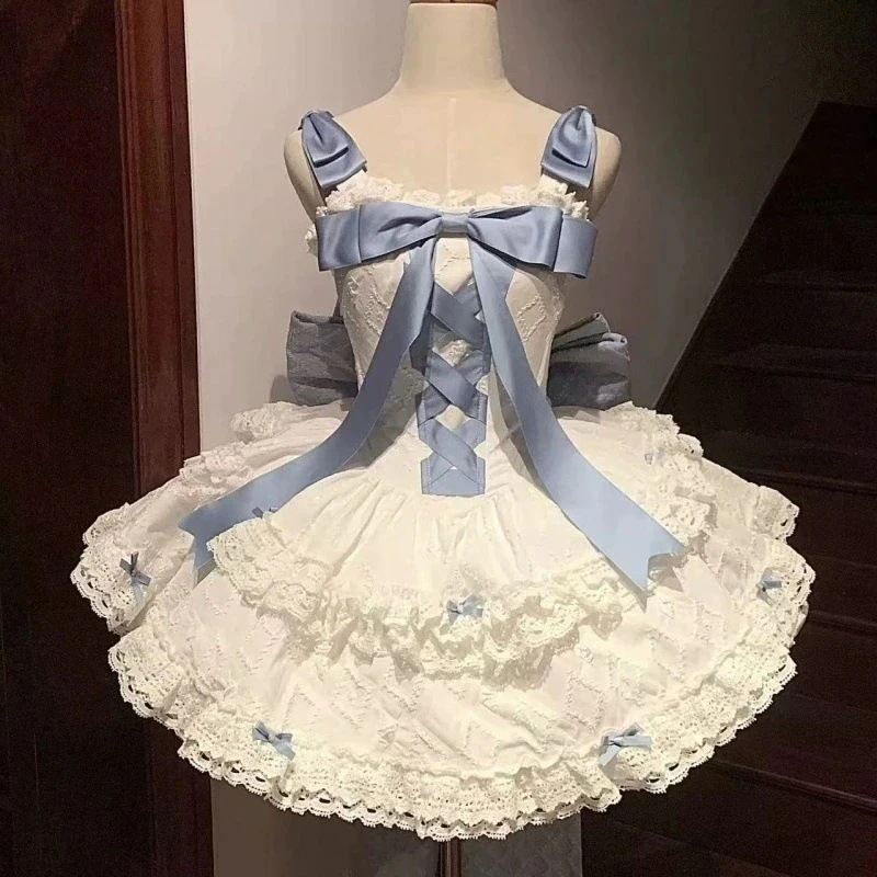 3日出荷 初恋リボンワイドシルク版少女 ロリータ レースリボン jsk ハロウィン 仮装 春服 レディース