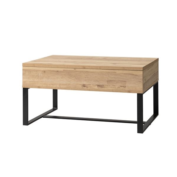 木目調2WAYテーブル/パソコンデスク 幅90cm 高さ2段階 スチールフレーム ナチュラル 組立品 27,934円