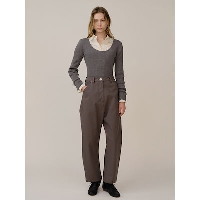 yonfa ヨンファ フラッシータートルニット チャコールグレー 【公式通販】