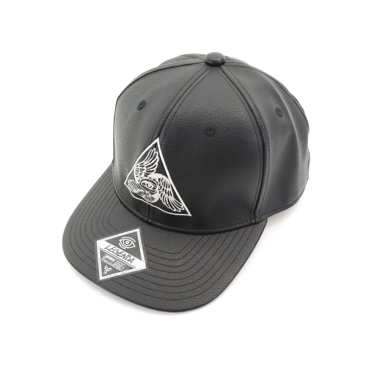 レザー キャップ FREE ブラック 帽子 メンズ 古着