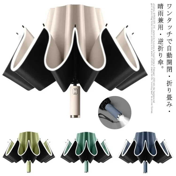 【1つ買うと1つ無料】日傘 折りたたみ 完全遮光100 晴雨兼用傘 長傘折りたたみ傘晴雨兼用風に強い自動開閉10本骨傘反射テープ傘梅雨対策雨傘uv対策防風逆折り式傘涼感ワンタッチ紫外線対策濡れない車1