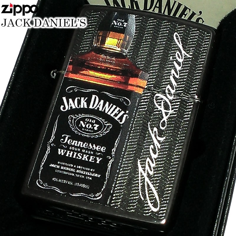 ZIPPO ライター ジャックダニエル ジッポ ブラック Jack Daniels 黒 かっこいい お酒 ウィスキー おしゃれ メンズ 渋い プレゼント ギフト