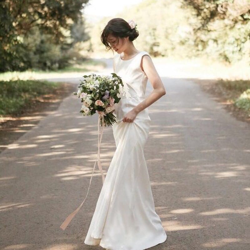 気質ウェディングドレスパーティードレス花嫁結婚式ワンピースシンプルウエディングドレス安い花嫁フォトウエディング結婚式　ドレスお呼ばれドレス同窓会ドレス