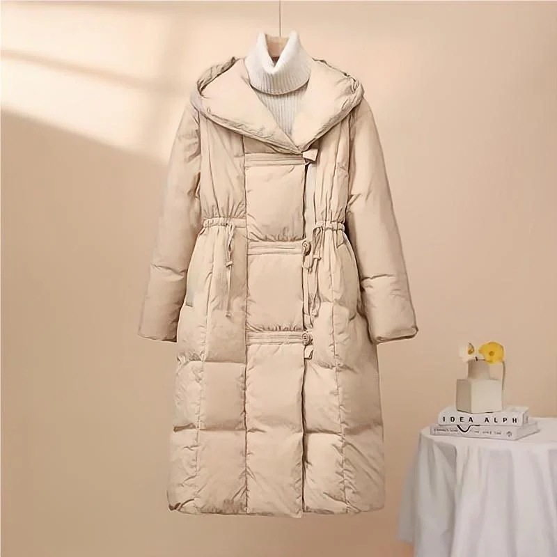 拡張レディースダウンジャケット大きいサイズルーズバージョンジャケットファッション気質を示す90%ホワイトダックダウン