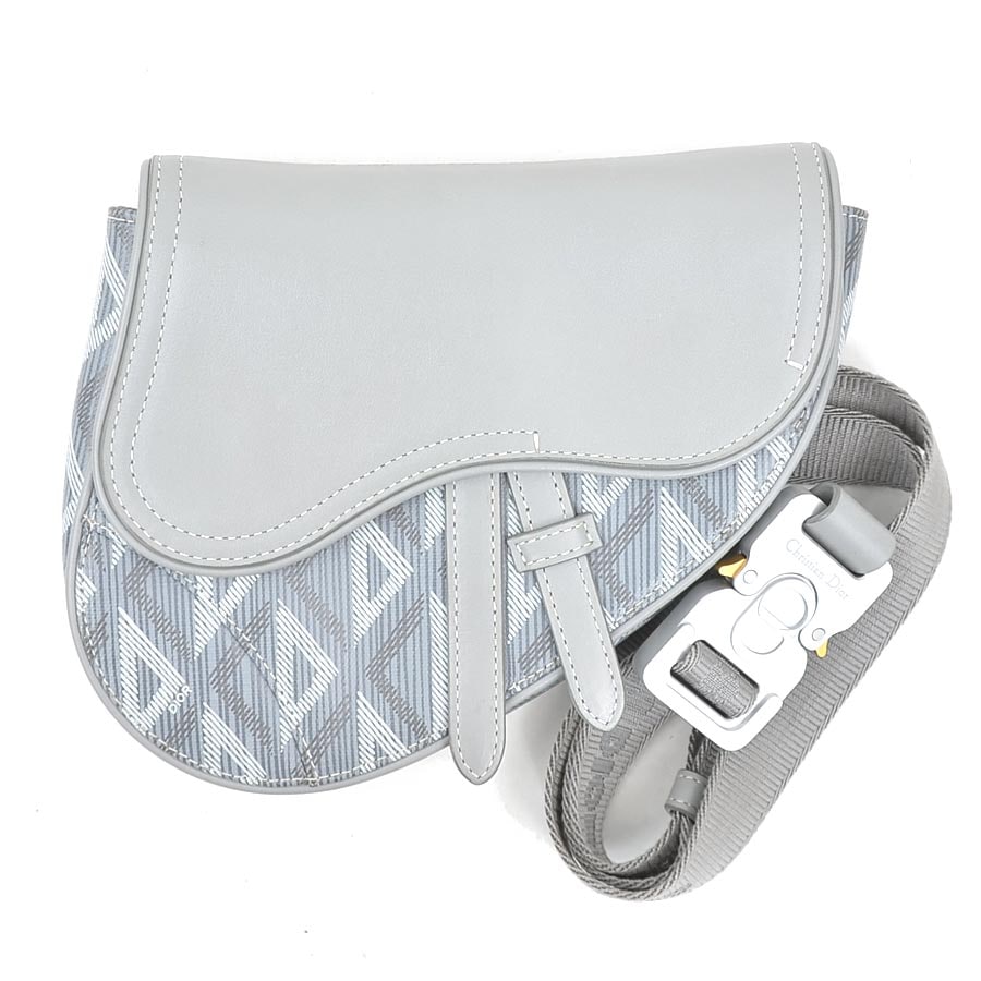 クリスチャンディオール Christian Dior ボディバッグ レザー グレー メンズ e60578a